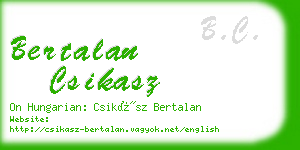 bertalan csikasz business card